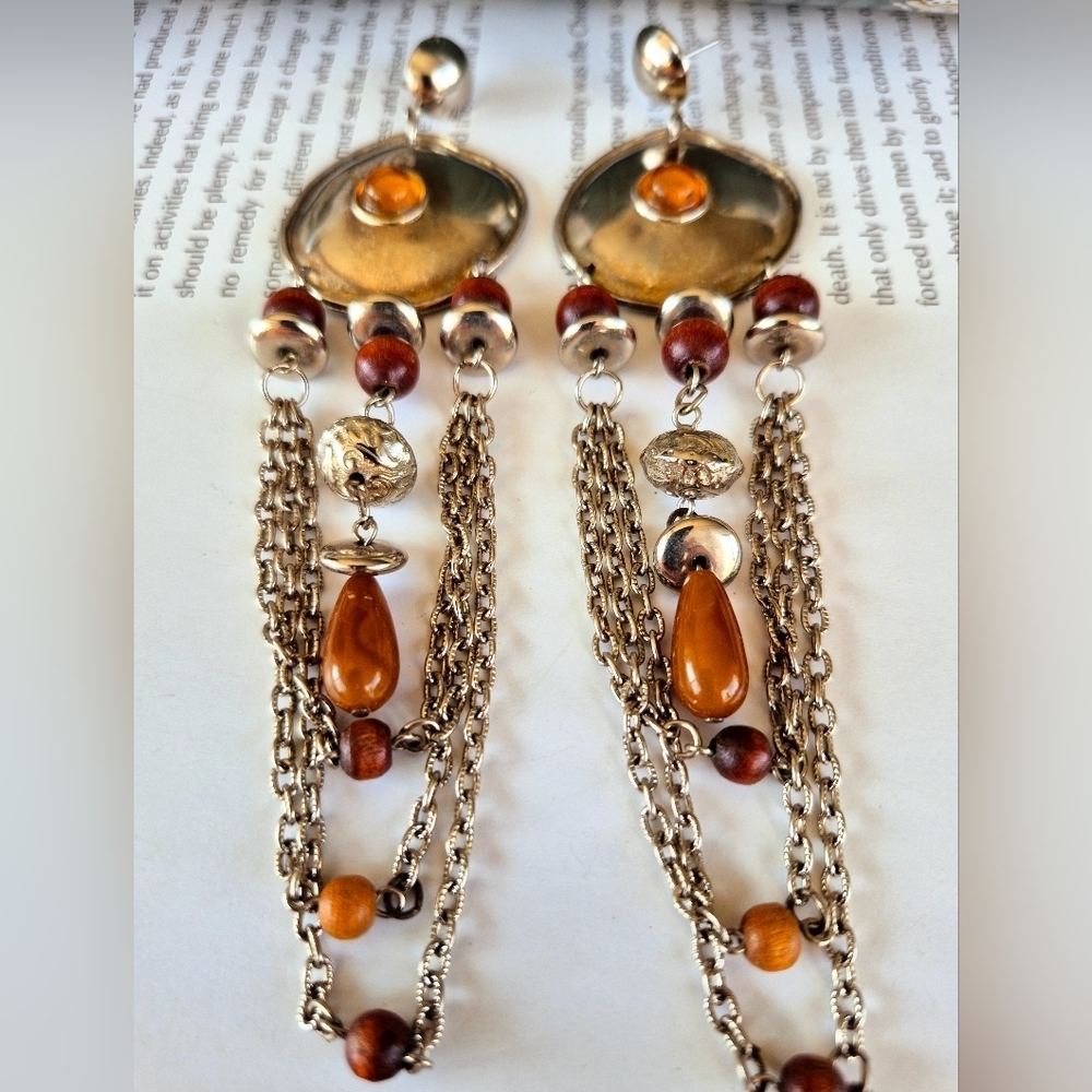 Elegant Silver and Gold Chain Earrings